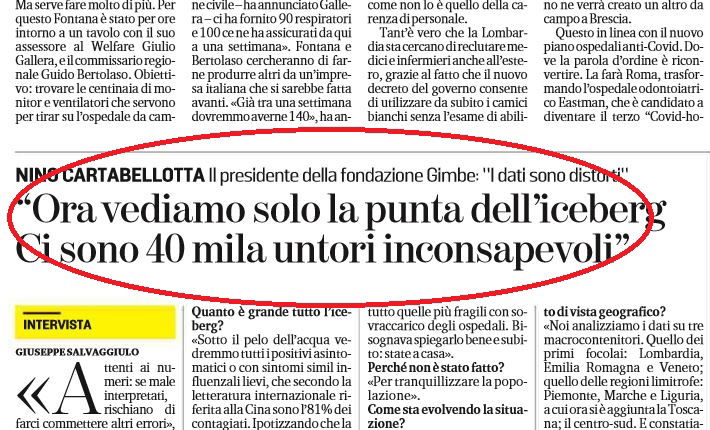 «Coronavirus: ci sono 40mila untori inconsapevoli» article-post