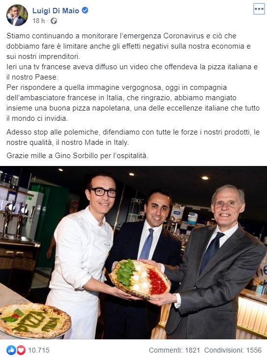 di maio pizza ambasciatore coronavirus 1