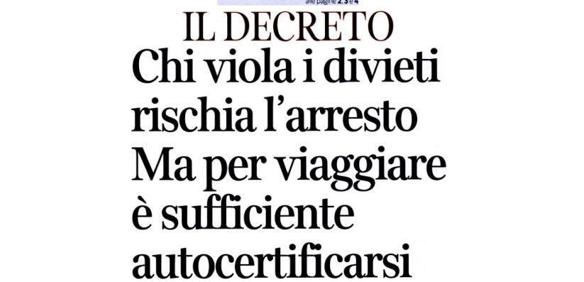 Come funzionano il divieto di spostarsi nelle zone chiuse e l’autocertificazione article-post