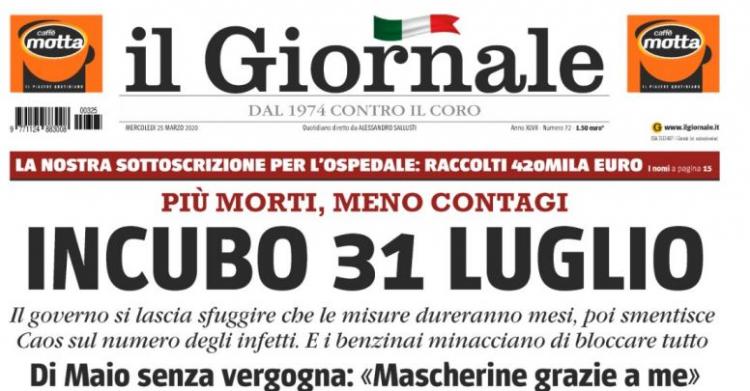giornale 31 luglio fine dell'emergenza