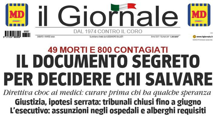 giornale documento segreto coronavirus