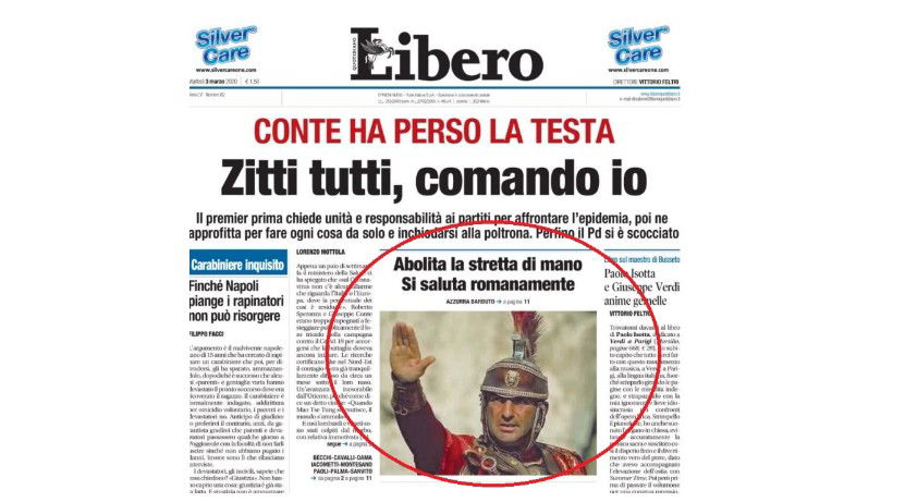 Il Saluto Romano di Libero contro il Coronavirus article-post