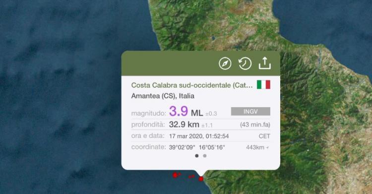 terremoto calabria 17 marzo 2020 emergenza coronavirus