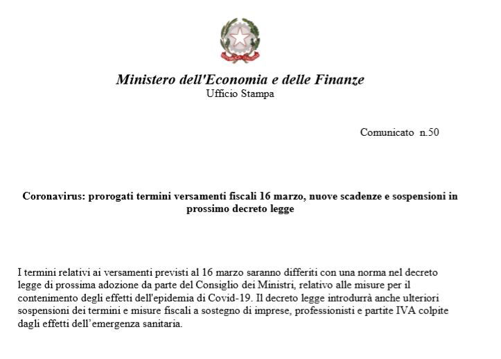 I versamenti fiscali del 16 marzo sospesi article-post