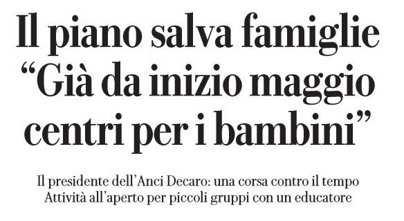 centri per i bambini inizio maggio