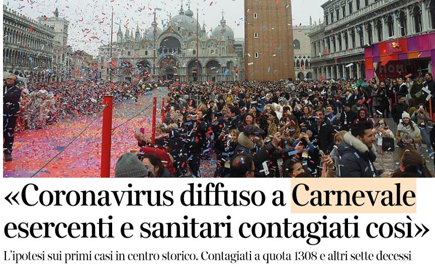 Coronavirus: il contagio durante il Carnevale di Venezia (e chi ha “dimenticato” di sospenderlo?) article-post