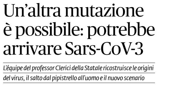 coronavirus mutazione sars-cov-3