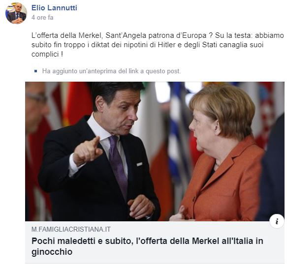 Il coraggio del senatore Lannutti, che parla dei nipotini di Hitler e poi modifica il post article-post