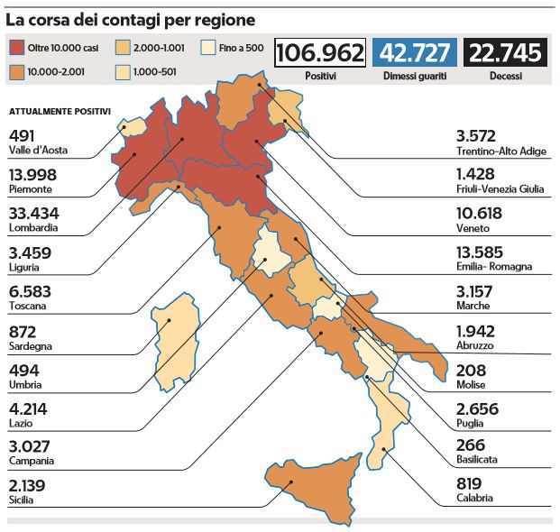 emergenza coronavirus contagi