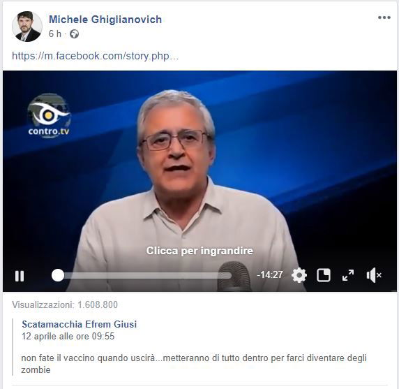 Il post no-vax del vicesindaco leghista (che se ne intende anche di 5G) article-post