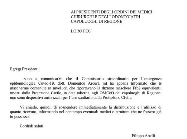 «Medici, non usate le mascherine della Protezione Civile» article-post