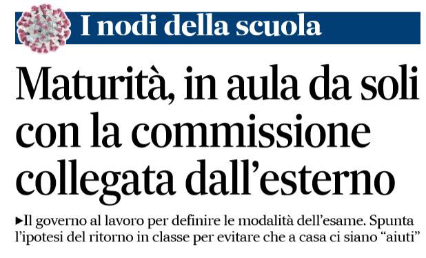 maturità in aula da soli commissione collegata dall'esterno