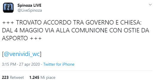 Il piano del governo per le messe copiato da Spinoza? article-post