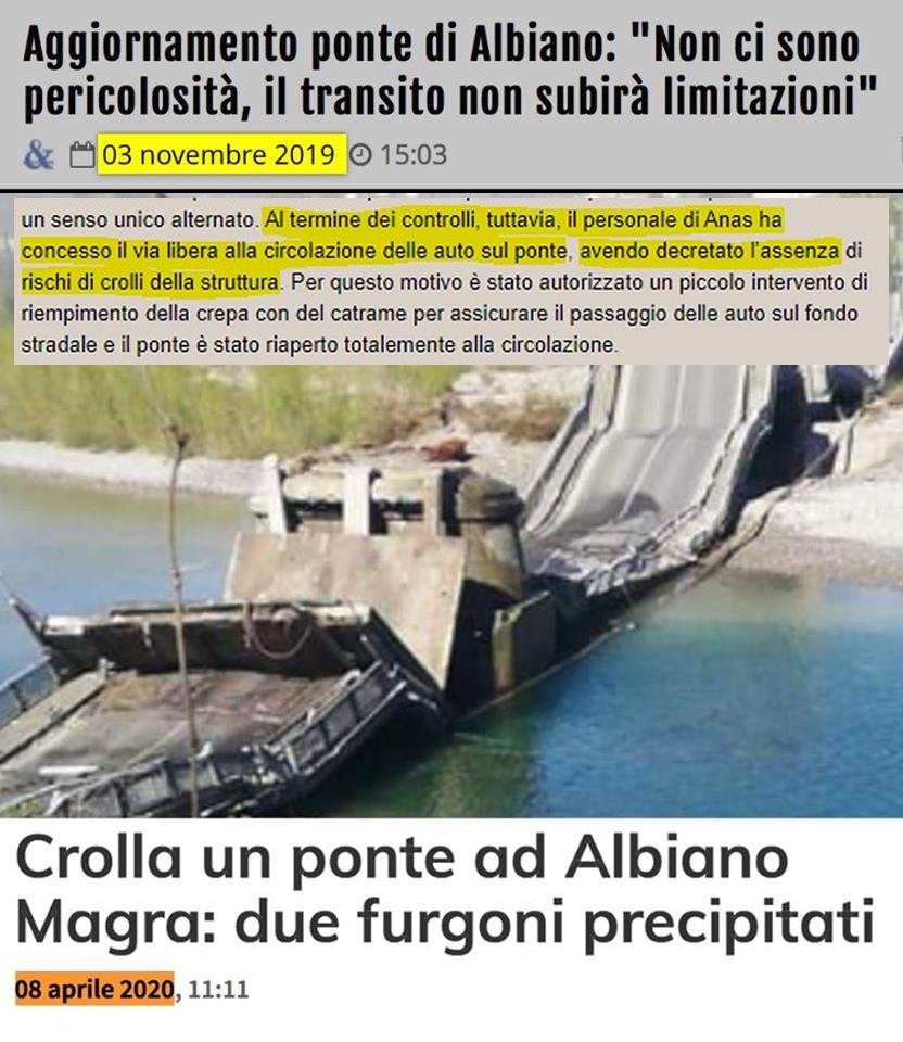 ponte albiano magra pericoli
