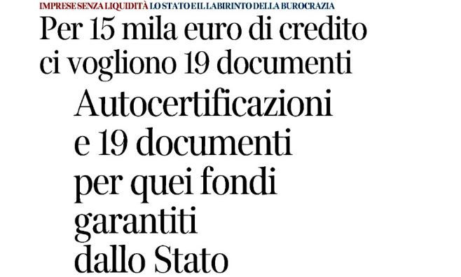 I 19 documenti chiesti a una pmi per 15mila euro di prestito dal Fondo di Garanzia article-post