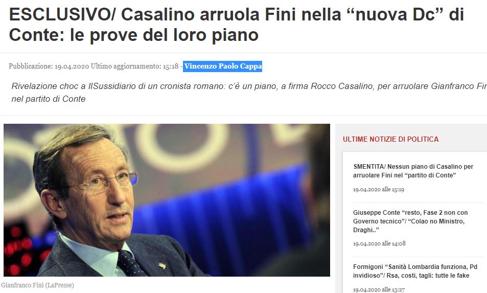La bufala di Gianfranco Fini (?) nel partito di Conte (?) article-post