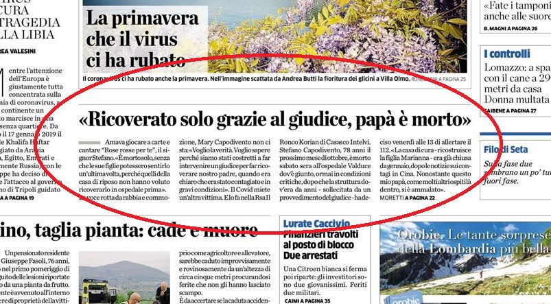Come la Regione Lombardia ha lasciato un anziano a morire in una RSA perché non era “opportuno” portarlo in ospedale article-post