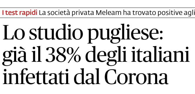 Lo studio pugliese che dice che il 38% degli italiani è infettato dal Coronavirus article-post