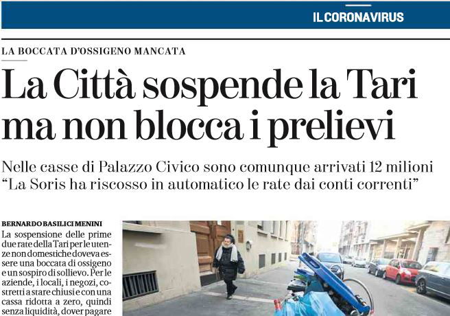 E Torino sospende la TARI ma non blocca i prelievi article-post