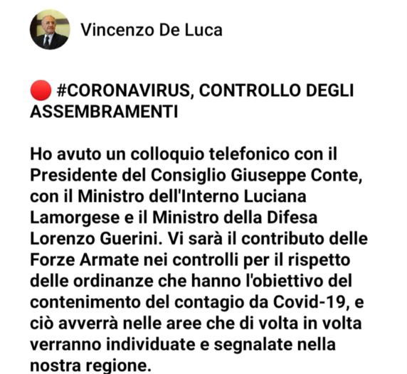 Le passeggiate e lo jogging si possono fare o no? Lo scontro tra De Luca, Gallera e il Viminale article-post
