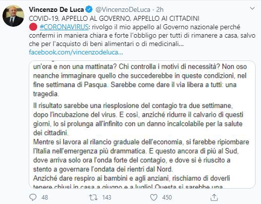 vincenzo de luca passeggiate