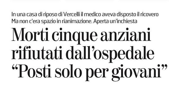 I cinque anziani morti dopo il rifiuto del ricovero negli ospedali article-post