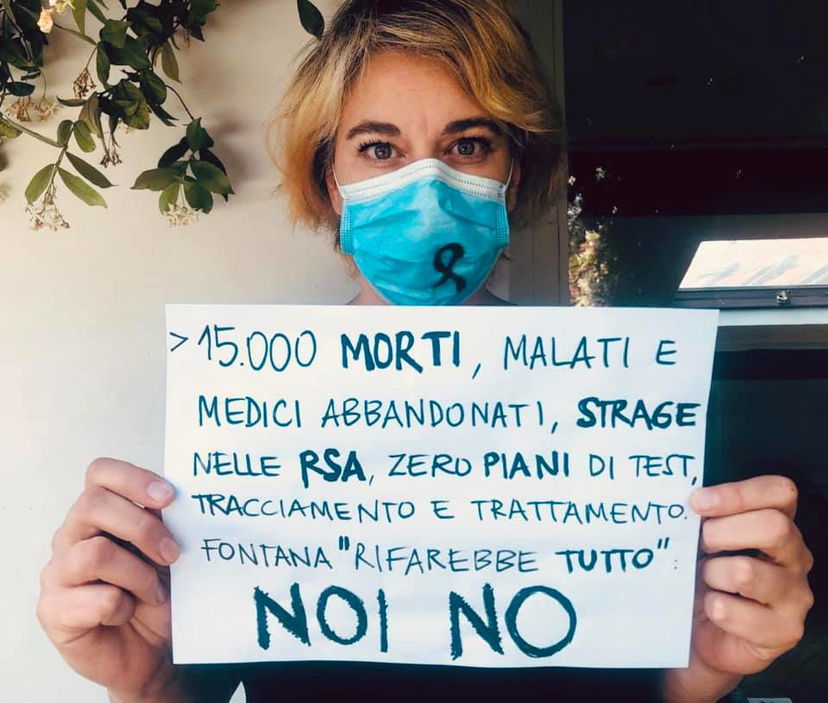 #CommissariateLaSanitàinLombardia: il flashmob delle mascherine a lutto contro la Regione article-post