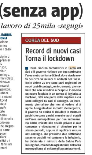 corea del sud lockdown santanchè