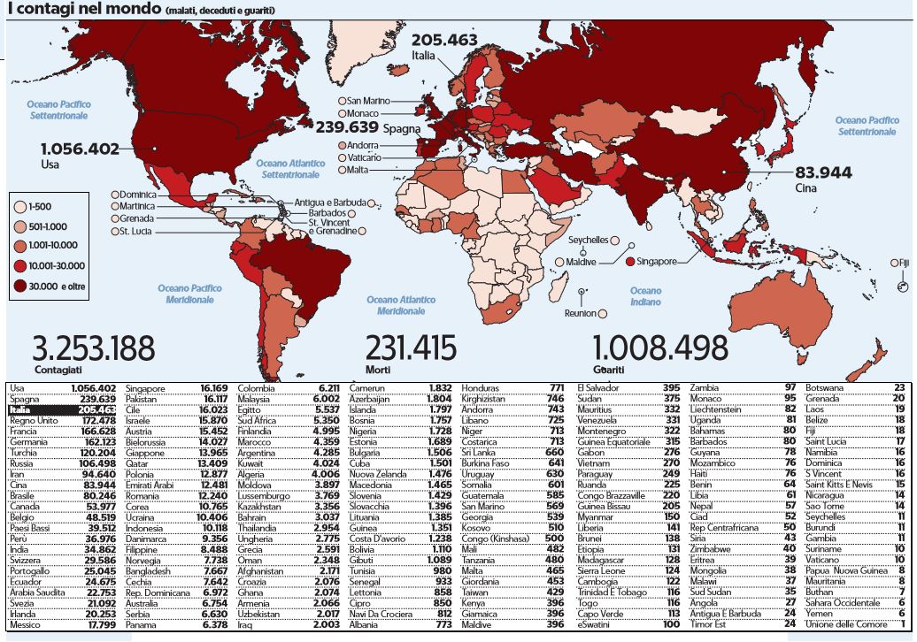 coronavirus contagi mondo