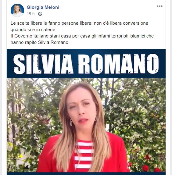 giorgia meloni silvia romano