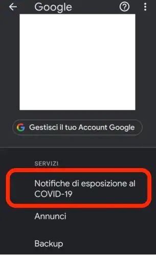 google android tracciamento covid-19