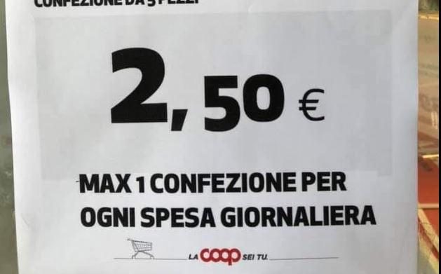 mascherine 50 centesimi coop 1
