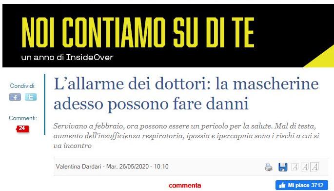 mascherine danni bufale giornale