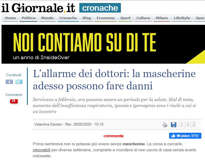 Le bufale del Giornale sulle mascherine che possono fare danni article-post