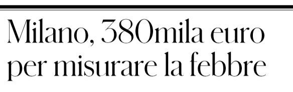 milano 380mila euro misurare febbre