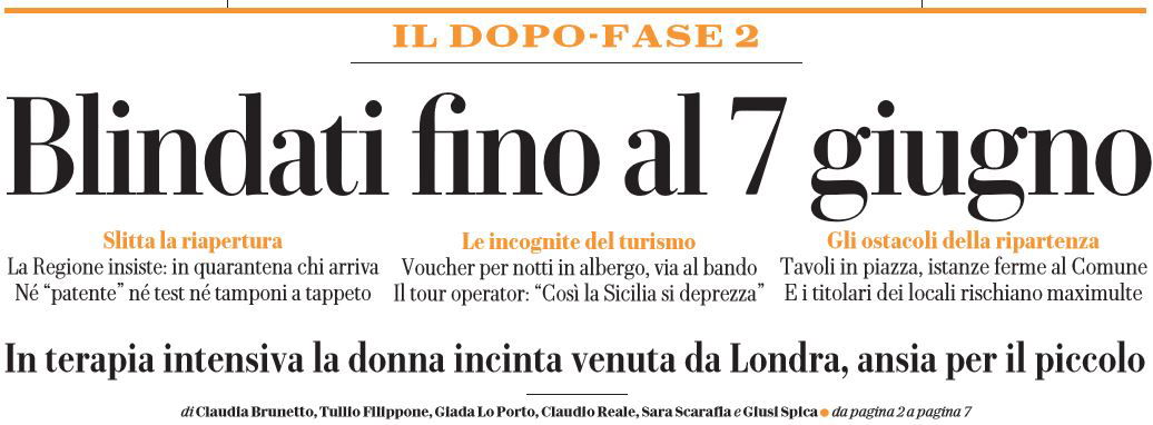 La Sicilia chiusa fino al 7 giugno article-post