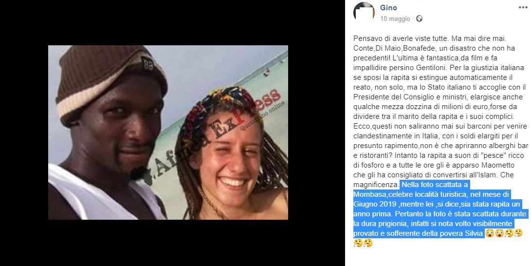 silvia romano foto mombasa giugno 2019 1