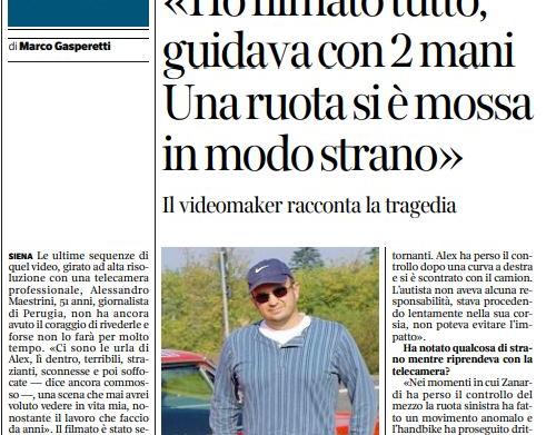 alessandro maestrini video incidente alex zanardi