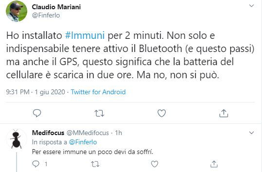 L’App IMMUNI e il GPS da attivare per il bluetooth su Android preview