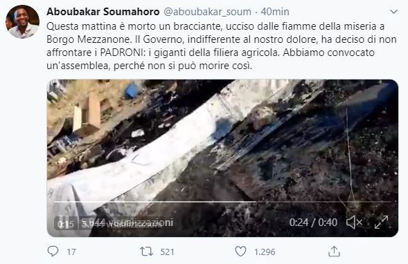 Il bracciante morto a Borgo Mezzanone preview