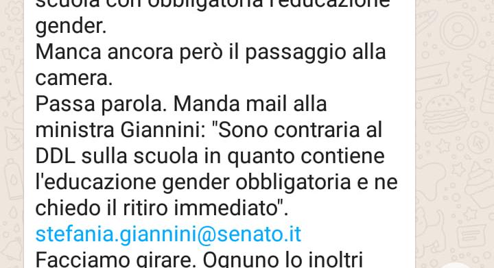 educazione gender scuola