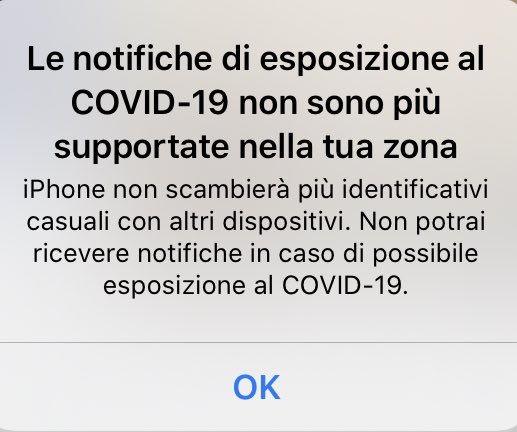 Ma se IMMUNI dice: «Le notifiche di esposizione al COVID-19 non sono