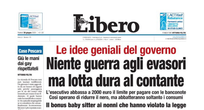 Notizie Oggi: La Prima Pagina Di Libero Del 30 Giugno