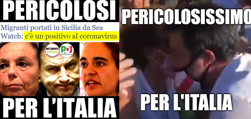 Sono più pericolosi i migranti in quarantena o Salvini che bacia gli anziani senza mascherina? preview