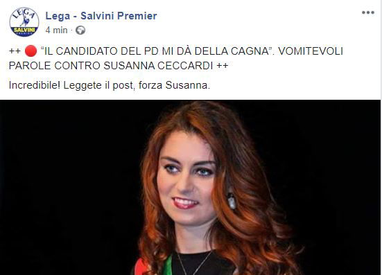 Susanna Ceccardi e il candidato PD che le dà della cagna article-post