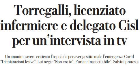 La storia dell’infermiere licenziato per un’intervista su COVID-19 in Toscana article-post