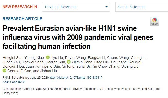 virus influenza suina cina pandemico