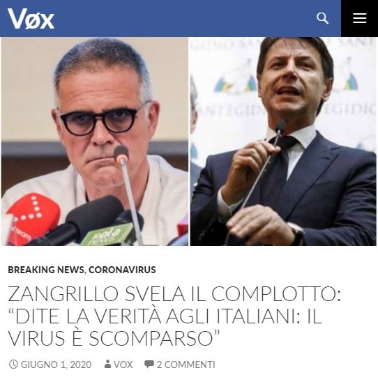 Vox, "il primo giornale sovranista d'Italia" e le tesi del complotto