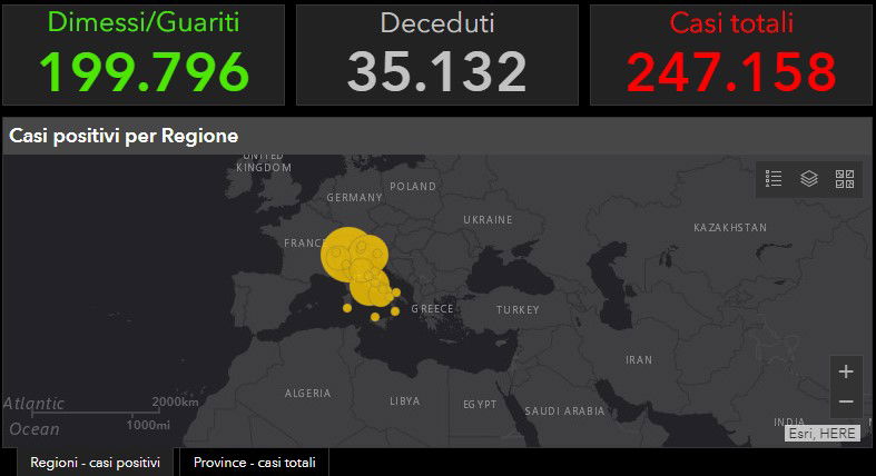 I dati della Protezione Civile per il bollettino di oggi sul Coronavirus in Italia article-post