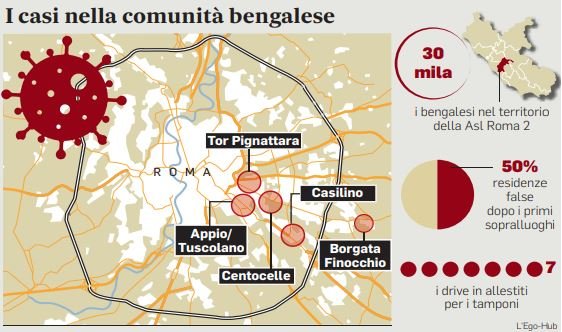 dove sono i casi bengalesi coronavirus roma
